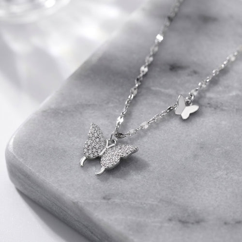 Silver butterfly necklace for women price in uae