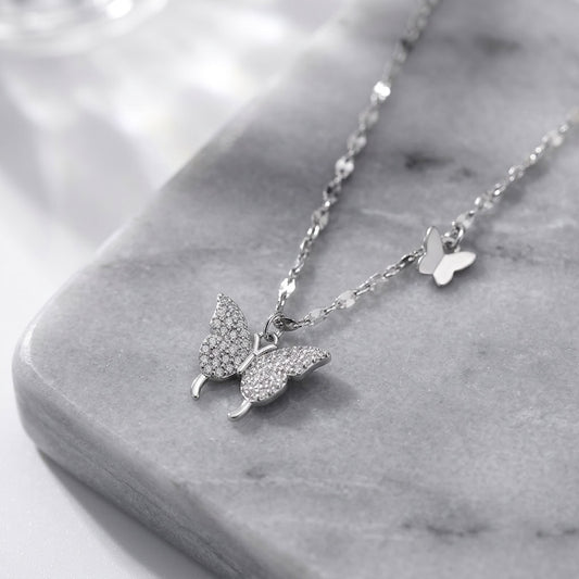 Silver butterfly necklace for women price in uae