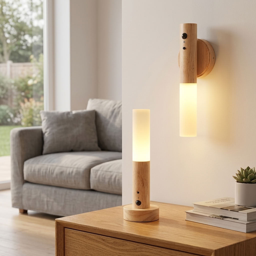WirelessWoodenMotionSensorLamp