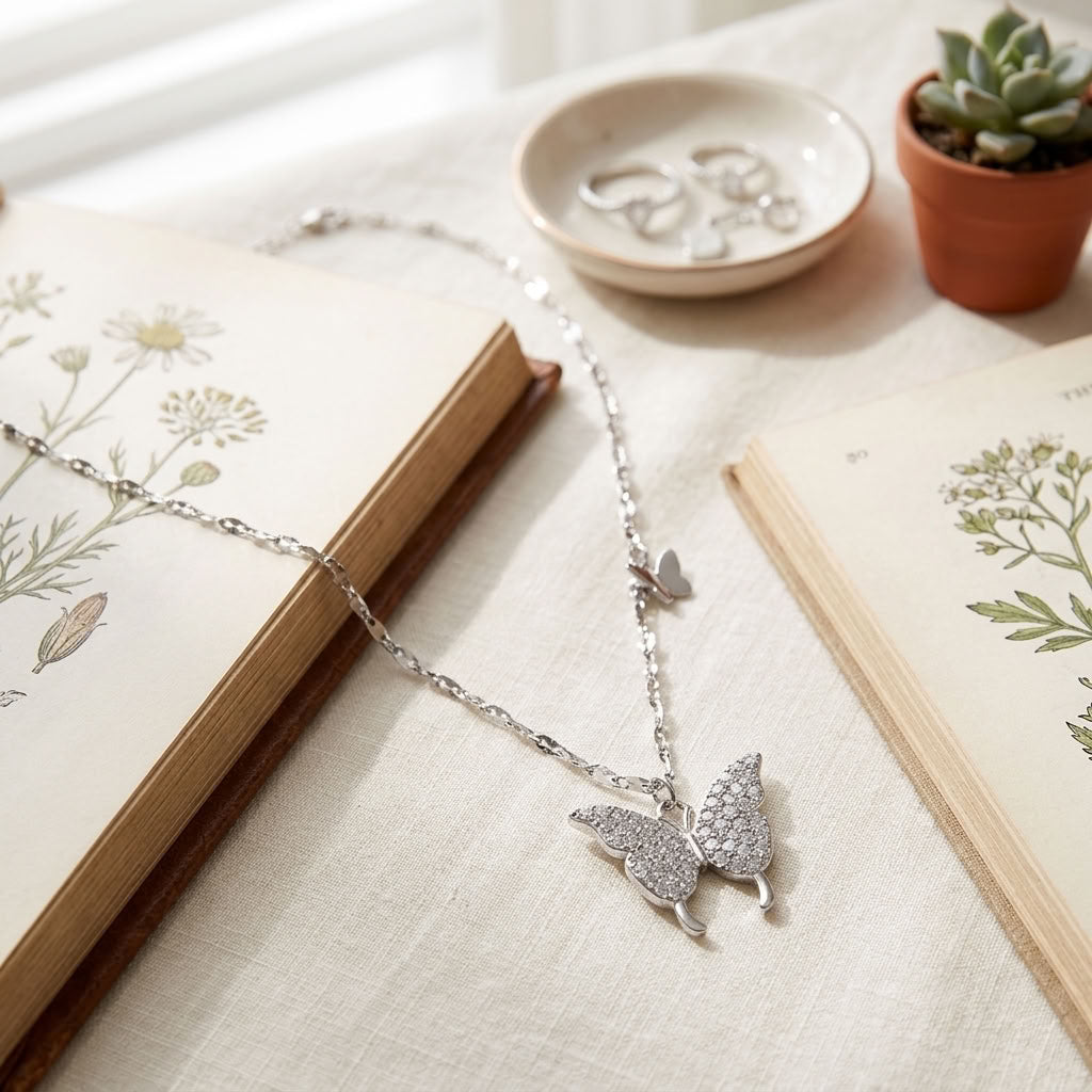 Gold butterfly necklace for women price in uae